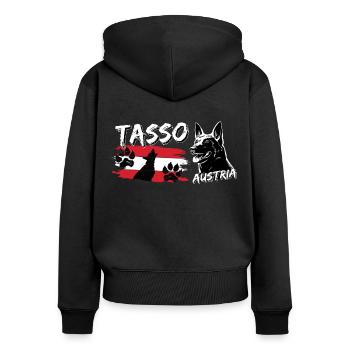 Schäferhund - Polizei Österreich - Polizeihund - Frauen Premium Bio Zip Hoodie - Schwarz - Hinten - Julia (174cm)