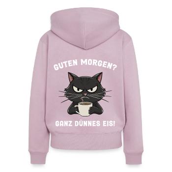 Bonjour? de la glace très mince ! - Sweat à capuche zippé Premium bio Femme - rose poudré - Dos - Julia (174cm)