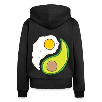 Keto Diet - Women's Premium Organic Zip Hoodie - black - Back - Julia (174cm)