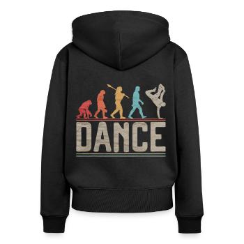 Breakdance Evolution B-boy B-Girl Hip Hop Danse - Sweat à capuche zippé Premium bio Femme - noir - Dos - Julia (174cm)