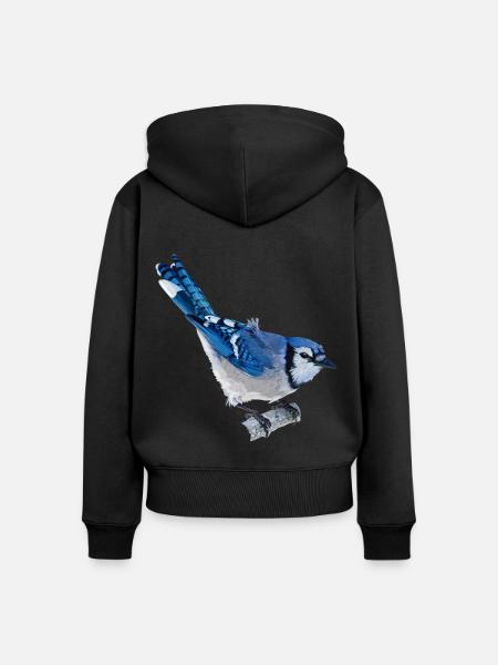 Blaue Chara - Frauen Premium Bio Zip Hoodie - Schwarz