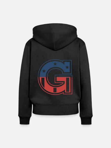 Buchstabe G USA - Frauen Premium Bio Zip Hoodie - Schwarz