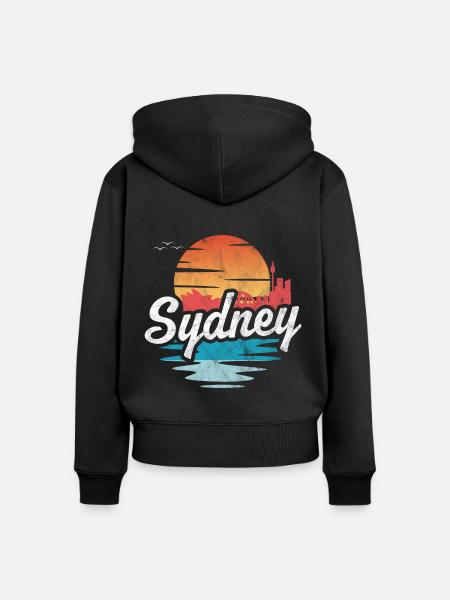 Sydney - Frauen Premium Bio Zip Hoodie - Schwarz