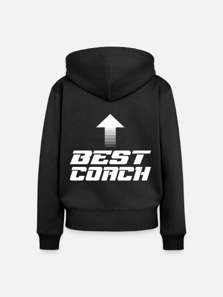 Trainer - Frauen Premium Bio Zip Hoodie - Schwarz