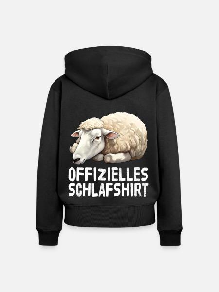 Offizieles Schlafshirt Schaf - Frauen Premium Bio Zip Hoodie - Schwarz