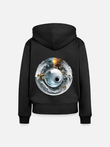Elements - Frauen Premium Bio Zip Hoodie - Schwarz