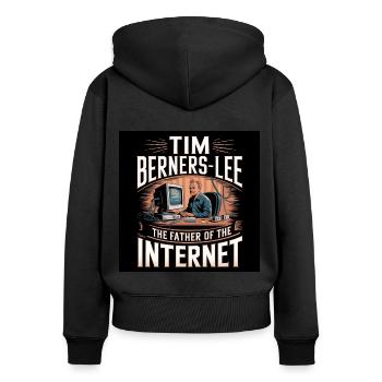 Erbe der Menschheit - Tim Berners Lee - Frauen Premium Bio Zip Hoodie - Schwarz - Hinten - Julia (174cm)