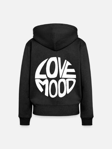 Love Mood - Frauen Premium Bio Zip Hoodie - Schwarz