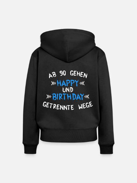 Ab 90 blau - Frauen Premium Bio Zip Hoodie - Schwarz
