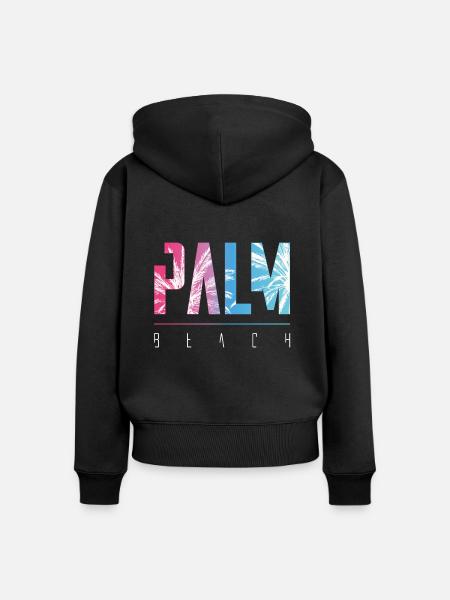 Palm Beach - Frauen Premium Bio Zip Hoodie - Schwarz