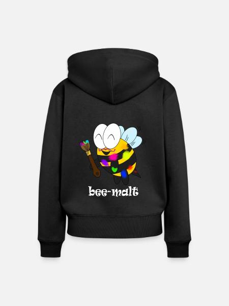 bee malt - Frauen Premium Bio Zip Hoodie - Schwarz