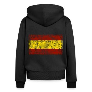 Espagne drapeau vintage Espana - Sweat à capuche zippé Premium bio Femme - noir - Dos - Julia (174cm)