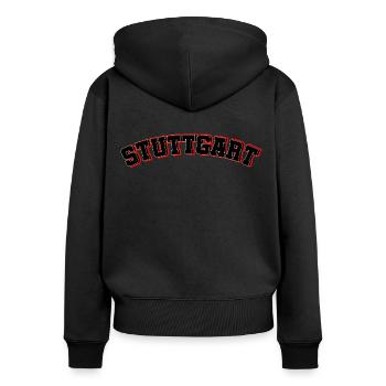 Stuttgart Schwabenstadt Team - Sweat à capuche zippé Premium bio Femme - noir - Dos - Julia (174cm)