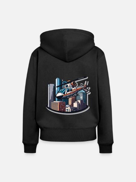 Der Urban Aviator - Frauen Premium Bio Zip Hoodie - Schwarz
