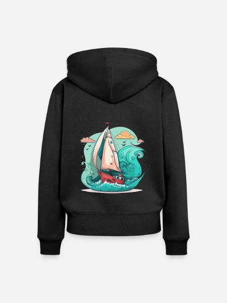 Der Seefahrer - Frauen Premium Bio Zip Hoodie - Schwarz