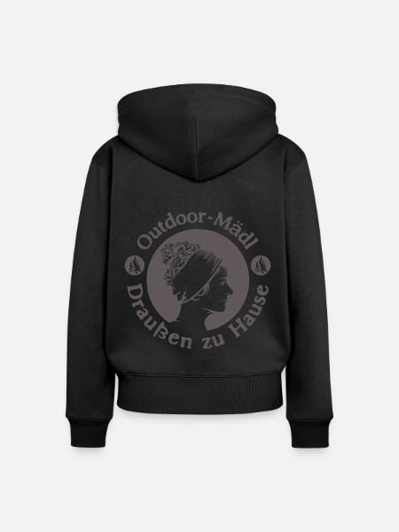 Échantillon extérieur 1 - Sweat à capuche zippé Premium bio Femme - noir