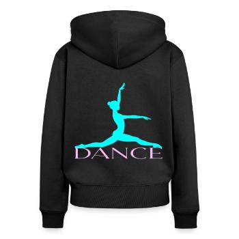 Dance - Frauen Premium Bio Zip Hoodie - Schwarz - Hinten - Julia (174cm)