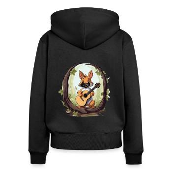 Squirrel Serenader - Women's Premium Organic Zip Hoodie - black - Back - Julia (174cm)