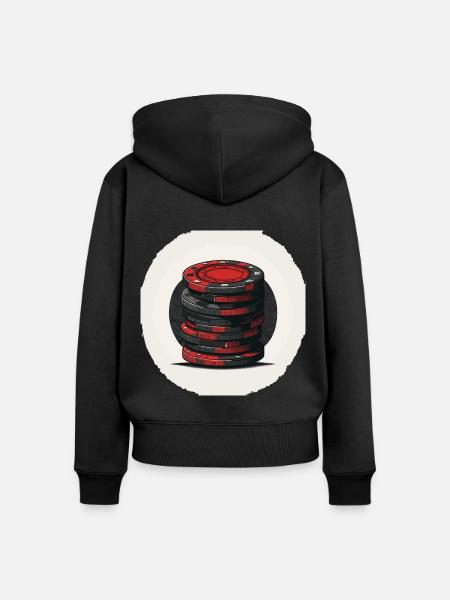 Poker Chips - Frauen Premium Bio Zip Hoodie - Schwarz