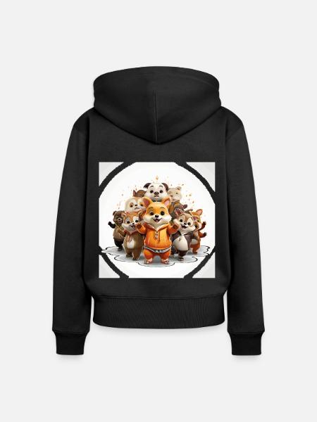Der Kreis der Freude - Frauen Premium Bio Zip Hoodie - Schwarz