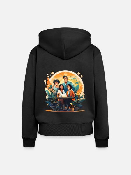 Ganzheitlicher Arbeitsplatz - Frauen Premium Bio Zip Hoodie - Schwarz