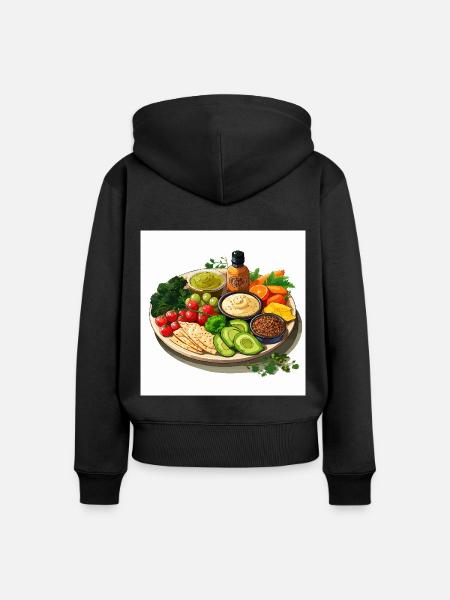 Lebendige Platte - Frauen Premium Bio Zip Hoodie - Schwarz