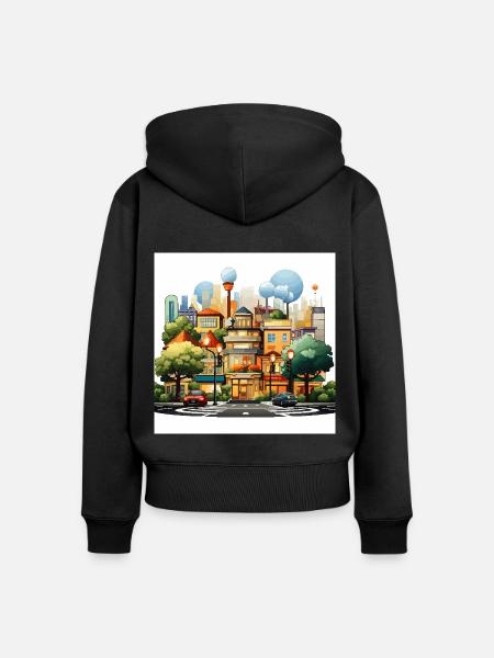 Schnittmenge Harmonie - Frauen Premium Bio Zip Hoodie - Schwarz
