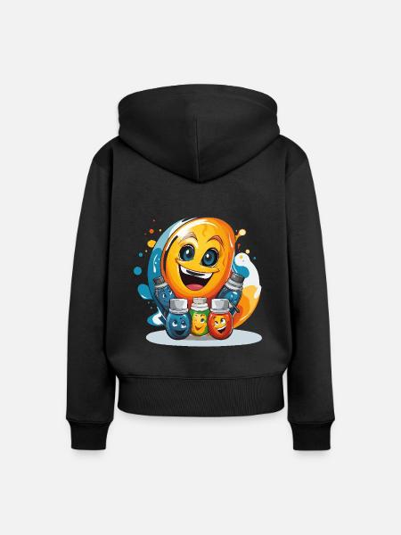 Palette der Kreativität - Frauen Premium Bio Zip Hoodie - Schwarz