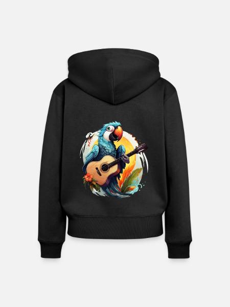 Tropische Melodien - Frauen Premium Bio Zip Hoodie - Schwarz