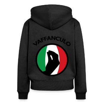 Italy - Women's Premium Organic Zip Hoodie - black - Back - Julia (174cm)