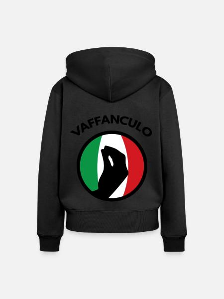 Italien - Frauen Premium Bio Zip Hoodie - Schwarz