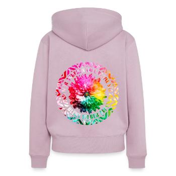 Wer anderen eine Blume sät, blüht selber auf! - Frauen Premium Bio Zip Hoodie - Altrosa - Hinten - Julia (174cm)
