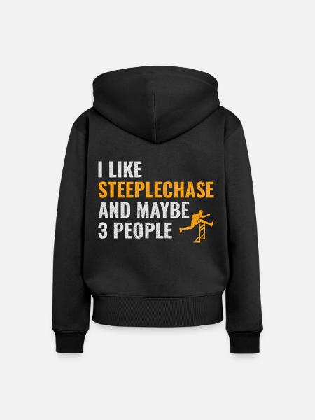Hindernislauf Hindernislauf Leichtathletik - Frauen Premium Bio Zip Hoodie - Schwarz