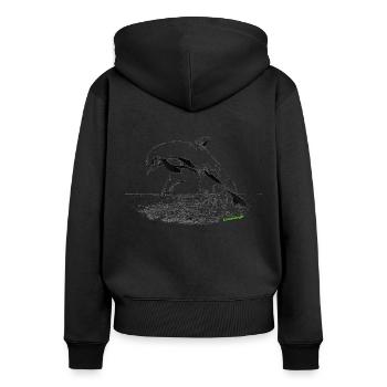dauphins - Sweat à capuche zippé Premium bio Femme - noir - Dos - Julia (174cm)