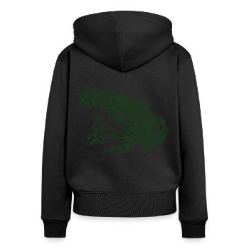 Crapaud Grenouille Graphique Amphibien Aquatique Grenouille Amoureux - Sweat à capuche zippé Premium bio Femme - noir - Dos - Julia (174cm)
