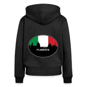 Florenz Italien Flagge Skyline Reise Souvenir - Frauen Premium Bio Zip Hoodie - Schwarz - Hinten - Julia (174cm)