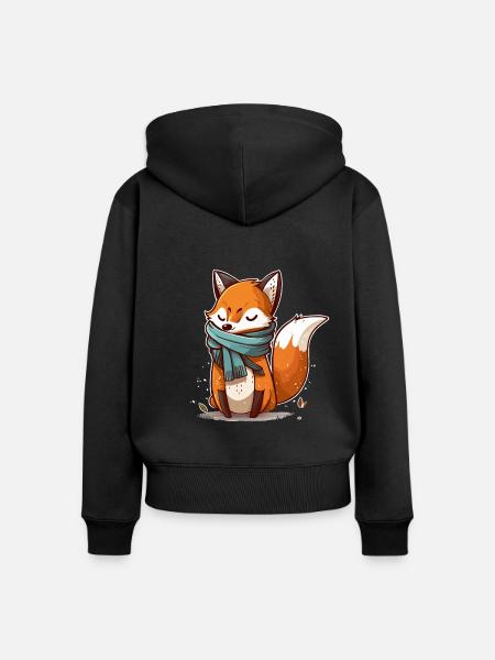 Schicker Fuchs - Frauen Premium Bio Zip Hoodie - Schwarz