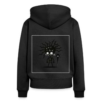 Intelligence augmentée - Sweat à capuche zippé Premium bio Femme - noir - Dos - Julia (174cm)