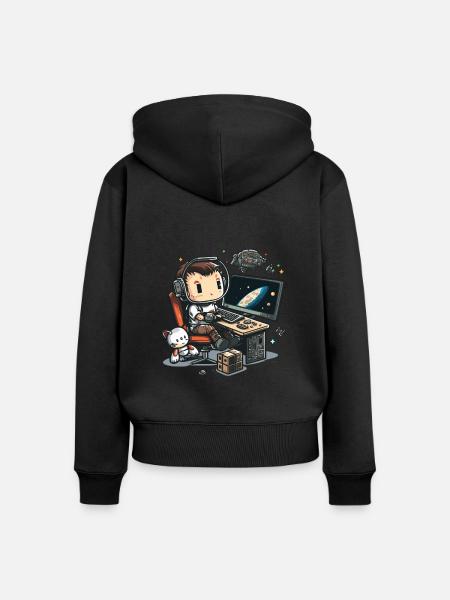 Kosmische Kodierung - Frauen Premium Bio Zip Hoodie - Schwarz