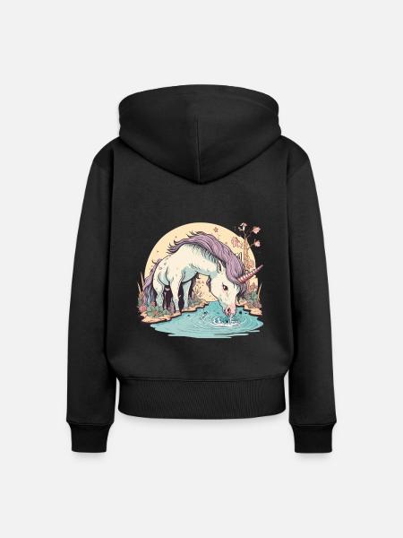 Ätherische Erfrischung - Frauen Premium Bio Zip Hoodie - Schwarz