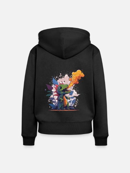 Feuerspucker - Frauen Premium Bio Zip Hoodie - Schwarz