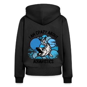 Aquarium Aquarists Fish Ornamental fish Aquaristics - Women's Premium Organic Zip Hoodie - black - Back - Julia (174cm)
