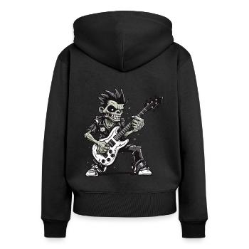 Horror Punk Zombie Guitarist - Women's Premium Organic Zip Hoodie - black - Back - Julia (174cm)
