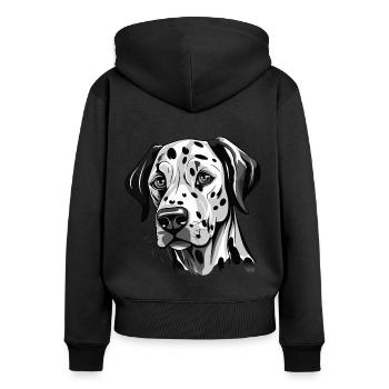 Niedlicher Dalmatiner - Frauen Premium Bio Zip Hoodie - Schwarz - Hinten - Julia (174cm)