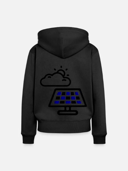 Solar Energie Panele - Frauen Premium Bio Zip Hoodie - Schwarz