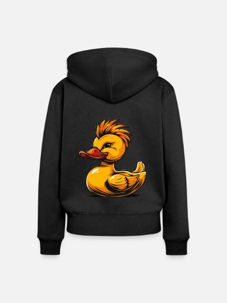 Gummientenpunk - Frauen Premium Bio Zip Hoodie - Schwarz