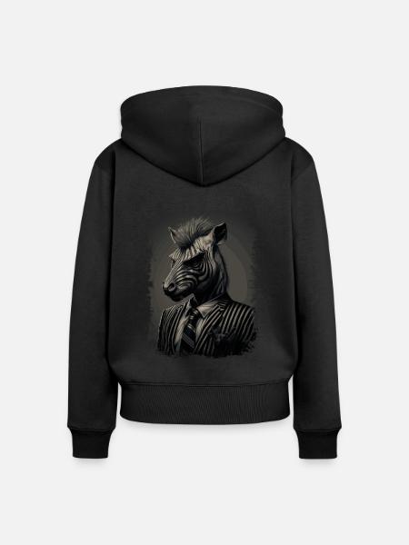 Extravagantes Zebra - Frauen Premium Bio Zip Hoodie - Schwarz