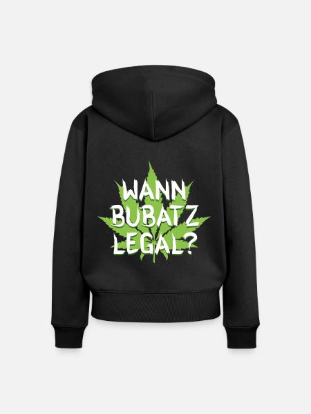 Bubatz - Frauen Premium Bio Zip Hoodie - Schwarz
