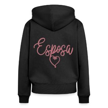 Esposa Cute Wife To Be Bride Couple Wedding Gift - Women's Premium Organic Zip Hoodie - black - Back - Julia (174cm)