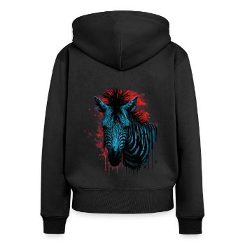 Zèbre - Sweat à capuche zippé Premium bio Femme - noir - Dos - Julia (174cm)